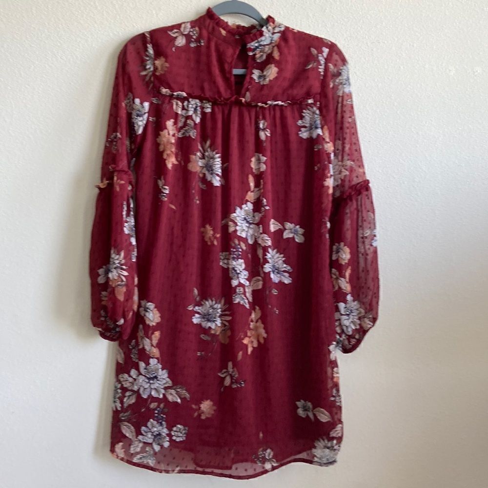 Japna Mini dress NWOT burgundy color Sz Small